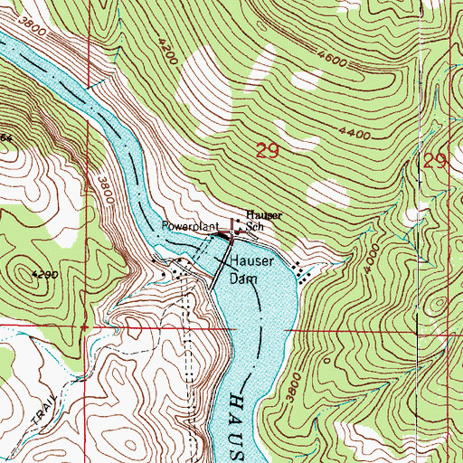 Topographic Map of Hauser School (historical), MT