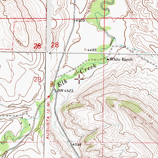 Topographic Map of Hay Coulee, MT