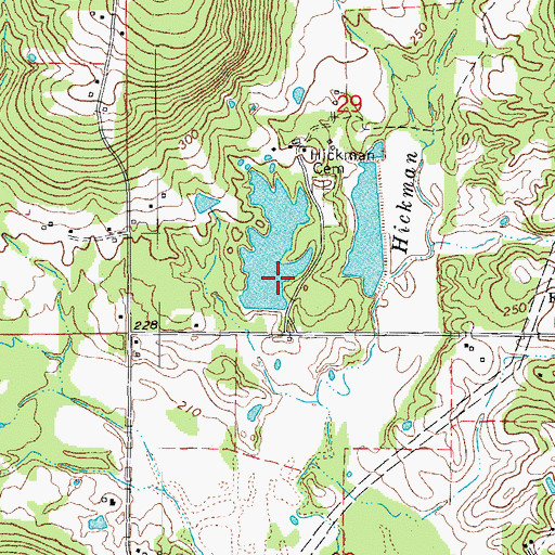 Topographic Map of Masons Reservoir Dam, AR