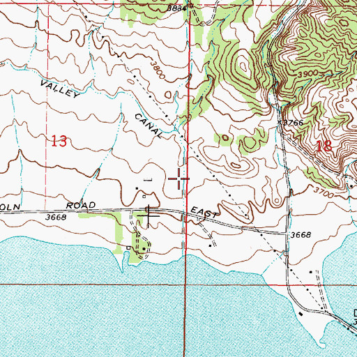 Topographic Map of Helena Valley Canal, MT