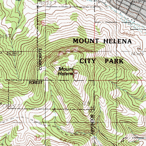Topographic Map of Mount Helena, MT