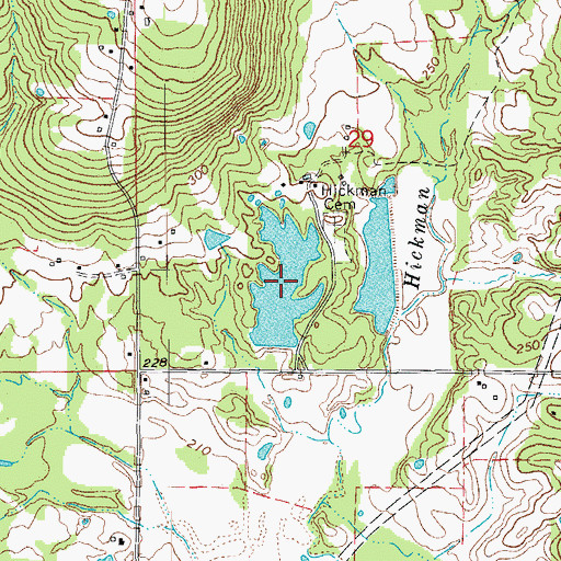Topographic Map of Masons Reservoir, AR