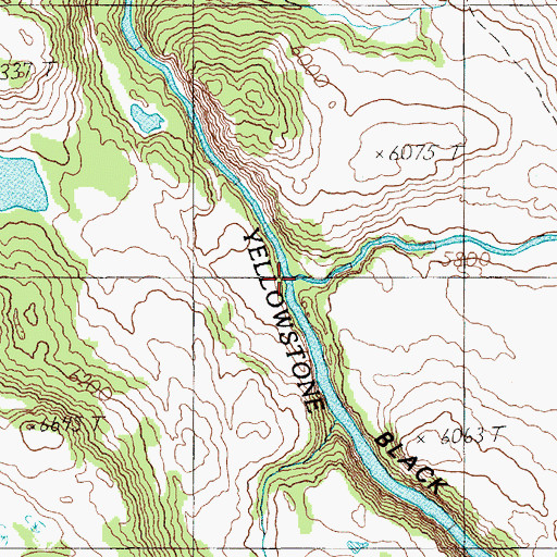 Topographic Map of Hellroaring Creek, WY