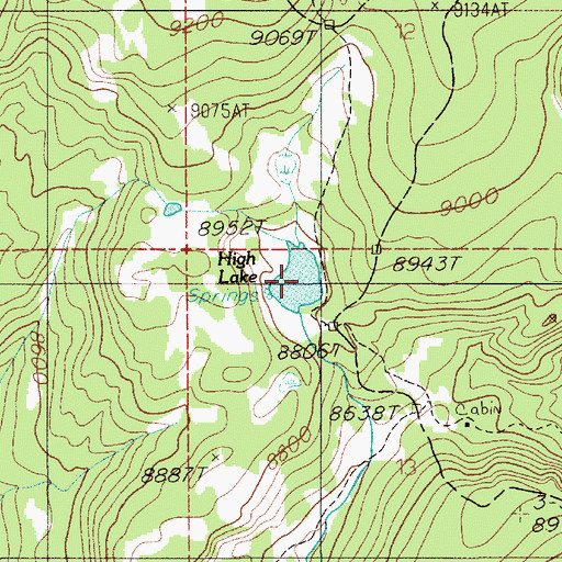 Topographic Map of High Lake, MT