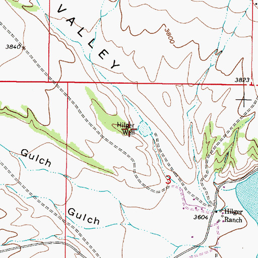 Topographic Map of Hilger Well, MT
