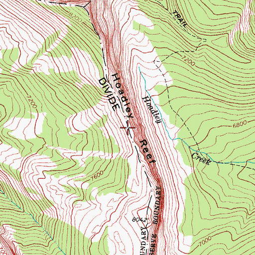 Topographic Map of Hoadley Reef, MT