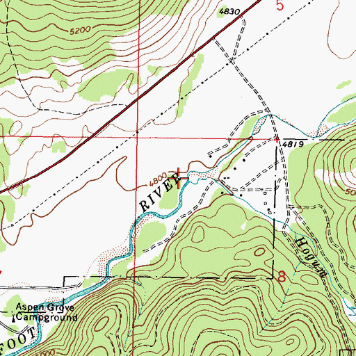 Topographic Map of Hogum Creek, MT