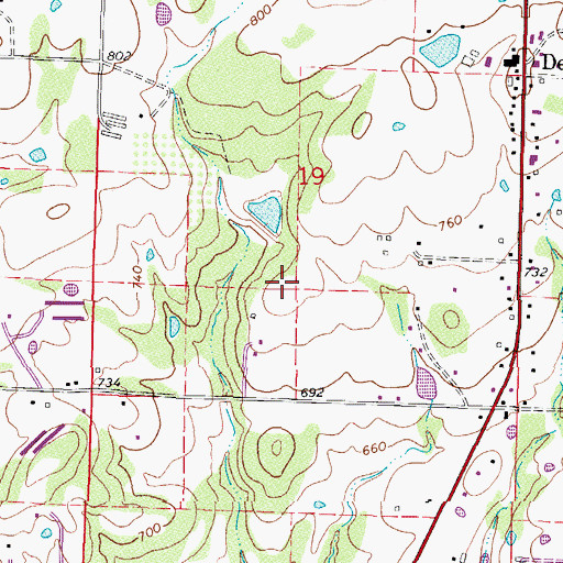 Topographic Map of Morris Lake Dam, AR