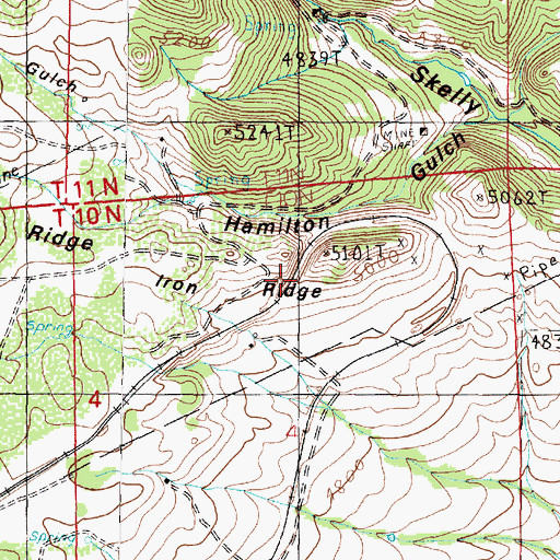 Topographic Map of Iron Ridge, MT