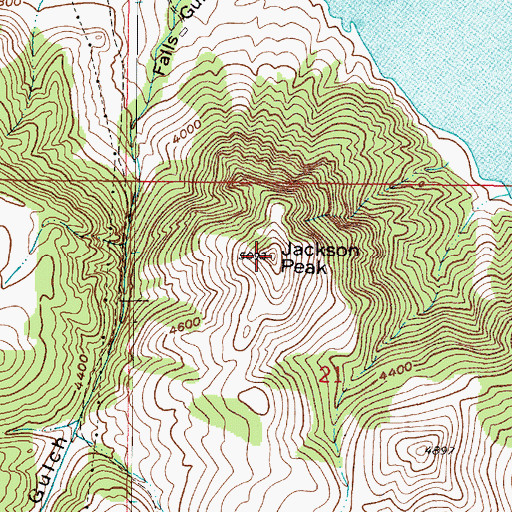 Topographic Map of Jackson Peak, MT