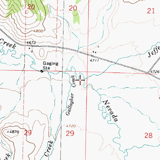 Topographic Map of Jefferson Creek, MT
