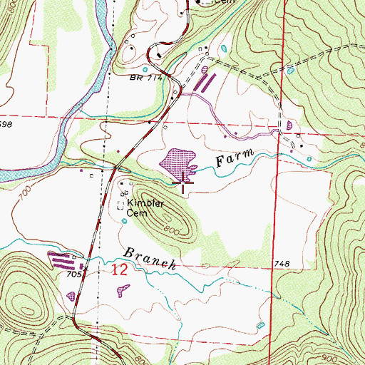 Topographic Map of Swearinger Lake Dam, AR