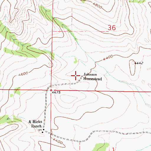 Topographic Map of Johnson Homestead, MT
