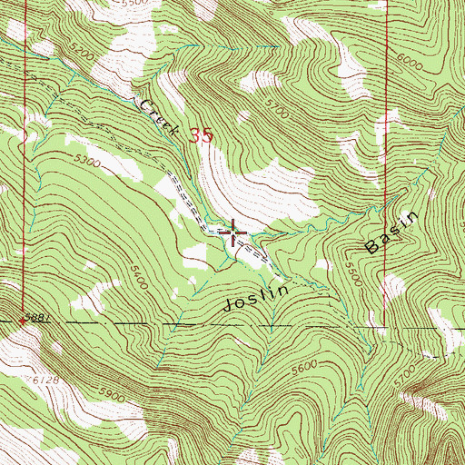 Topographic Map of Joslin Basin, MT