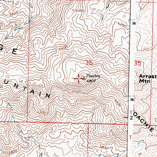Topographic Map of Arrastra Mountain, AZ