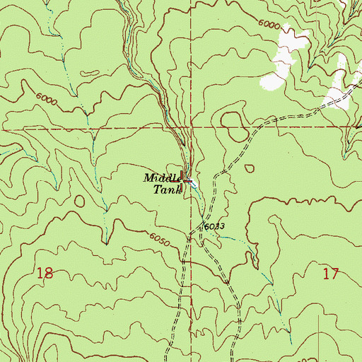 Topographic Map of Middle Tank, AZ