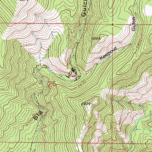 Topographic Map of Keepout Gulch, MT