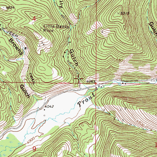 Topographic Map of Kelly Gulch, MT