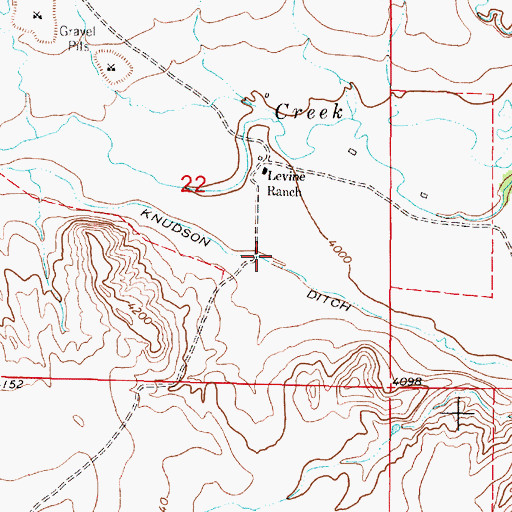 Topographic Map of Knudson Ditch, MT