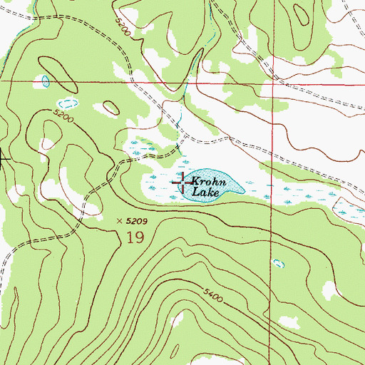 Topographic Map of Krohn Lake, MT