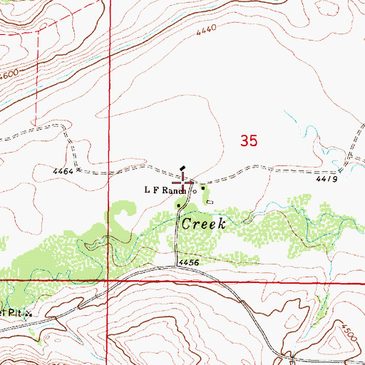 Topographic Map of L F Ranch, MT