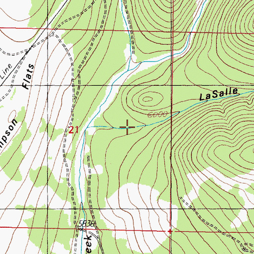 Topographic Map of LaSalle Gulch, MT