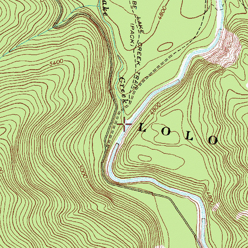 Topographic Map of Lake Creek, MT