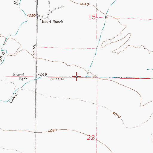 Topographic Map of Lame Ditch, MT