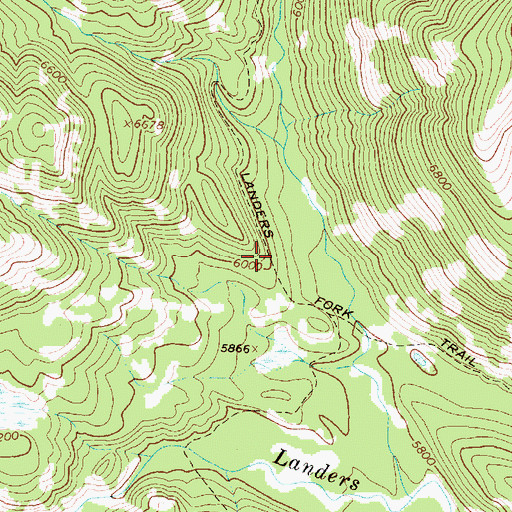 Topographic Map of Landers Fork Trail, MT