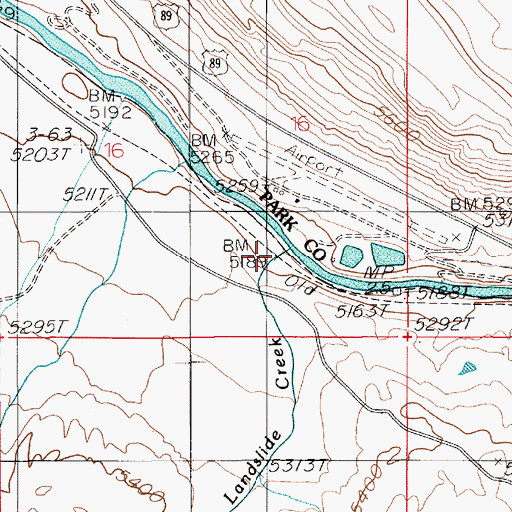 Topographic Map of Landslide Creek, MT