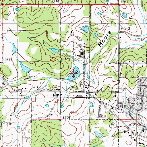 Topographic Map of Langston Lake, AR