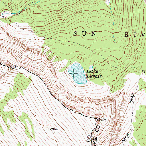 Topographic Map of Lake Levale, MT