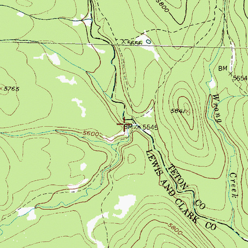 Topographic Map of Lick Creek, MT