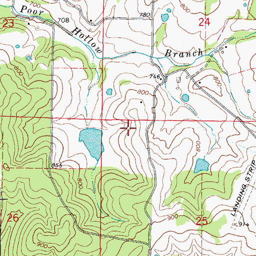 Topographic Map of Heldebrend Lake, AR