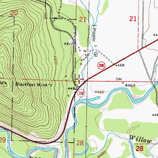 Topographic Map of Lincoln Gulch, MT