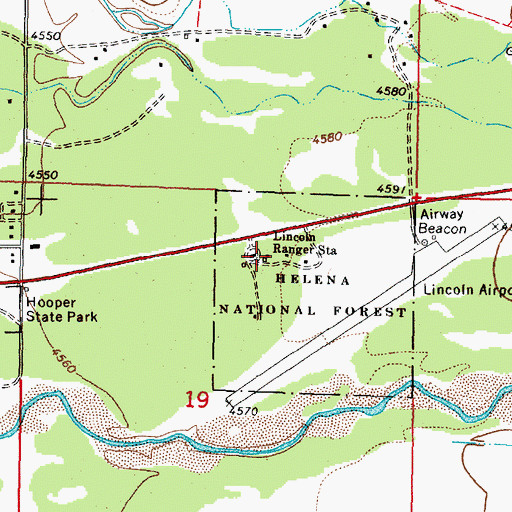 Topographic Map of Lincoln Ranger Station, MT