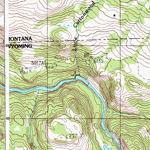 Topographic Map of Little Cottonwood Creek, WY
