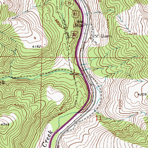 Topographic Map of Little Creek, MT