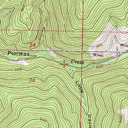 Topographic Map of Little Davis Gulch, MT