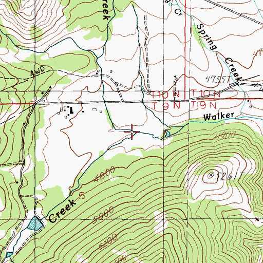 Topographic Map of Little Porcupine Creek, MT