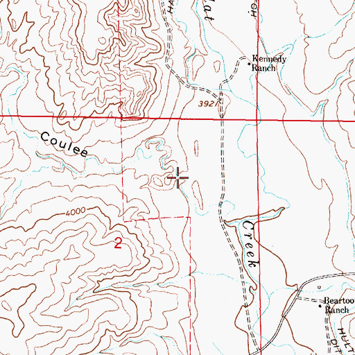 Topographic Map of Long Coulee, MT