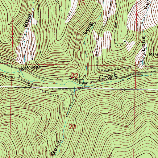 Topographic Map of Long Gulch, MT