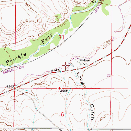 Topographic Map of Long Gulch, MT