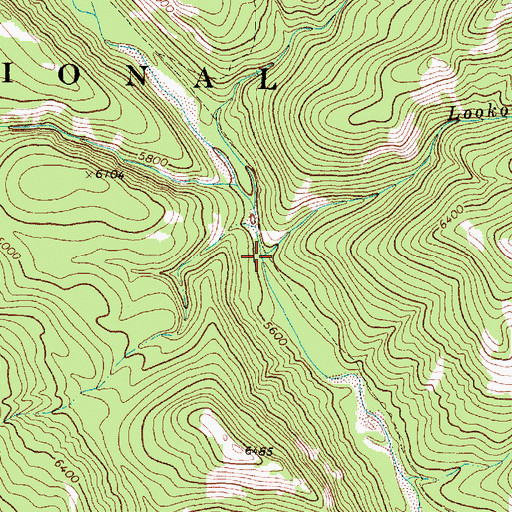 Topographic Map of Lookout Creek, MT
