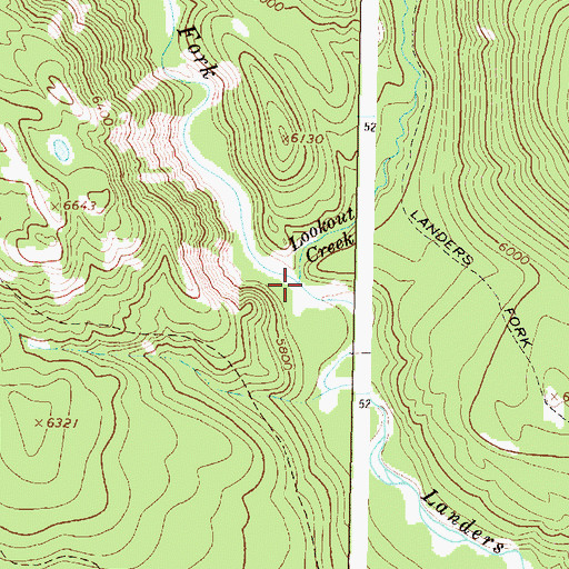 Topographic Map of Lookout Creek, MT