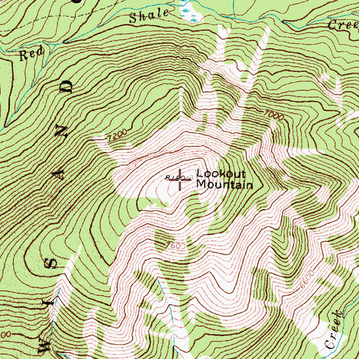 Topographic Map of Lookout Mountain, MT