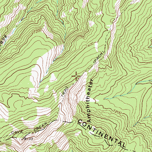 Topographic Map of Lost Cabin Cave Creek Trail, MT
