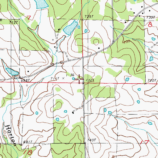Topographic Map of Courtwright Lake Dam, AR