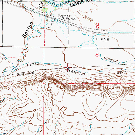 Topographic Map of Lytle Clemons Ditch, MT