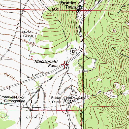 Topographic Map of MacDonald Pass, MT